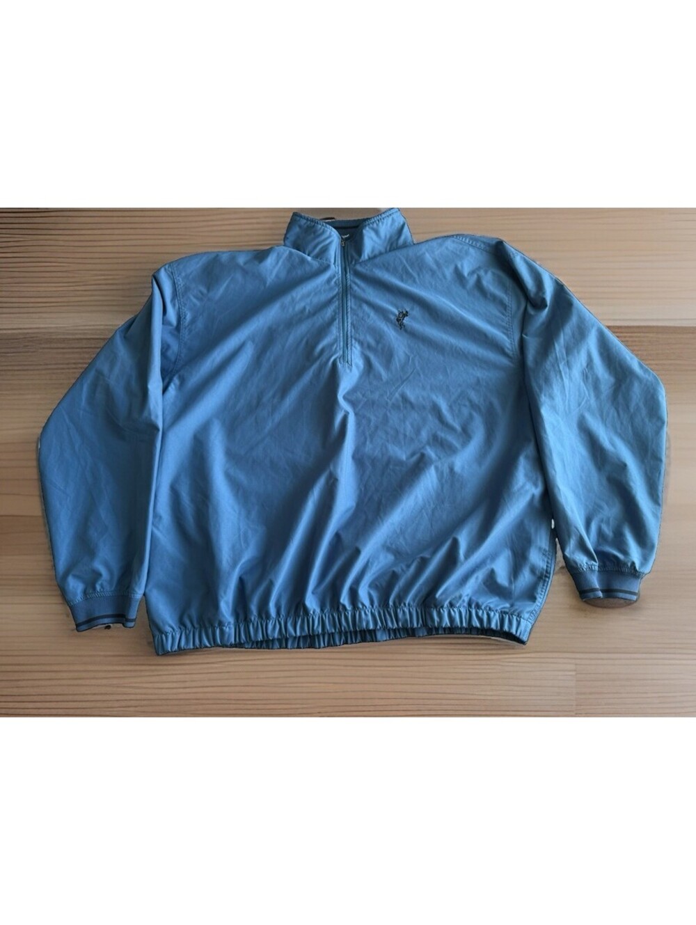 VTG ASHWORTH Weather System XXL Golf 1/4 Zip Pullover Jacket Blue White Stripe